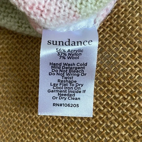 Sundance Pastel Green and Pink Floral Cardigan, Light Layer or Dress Topper - Picture 5 of 12